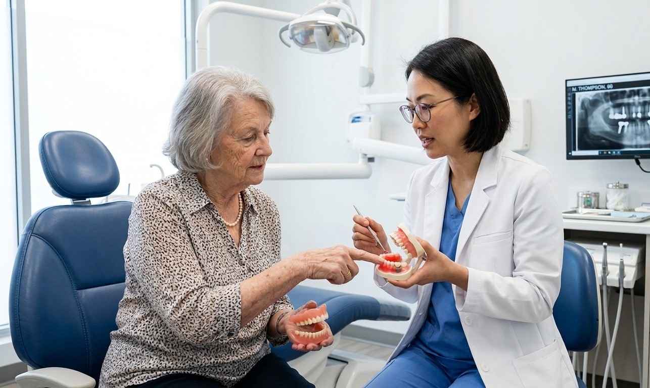 Patient finding comfort with secure dentures at Belmont Dental Hamilton NJ